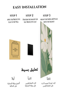 Magnetic mounting installation guide for Ivory Wildflower Silhouette metal wall art