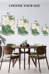 EMESA metal wall art size comparison guide for Ivory Wildflower Silhouette