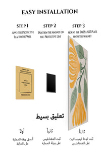Magnetic mounting installation guide for Golden Botanical Bells metal wall art