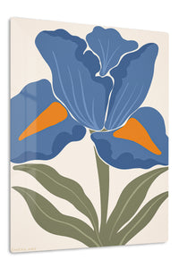 Blue Iris Bloom premium metal wall art – front view
