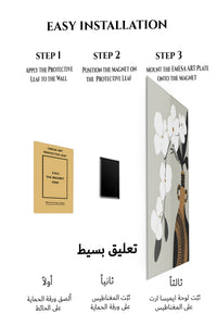 Magnetic mounting installation guide for Orchid and Patterned Vase metal wall art