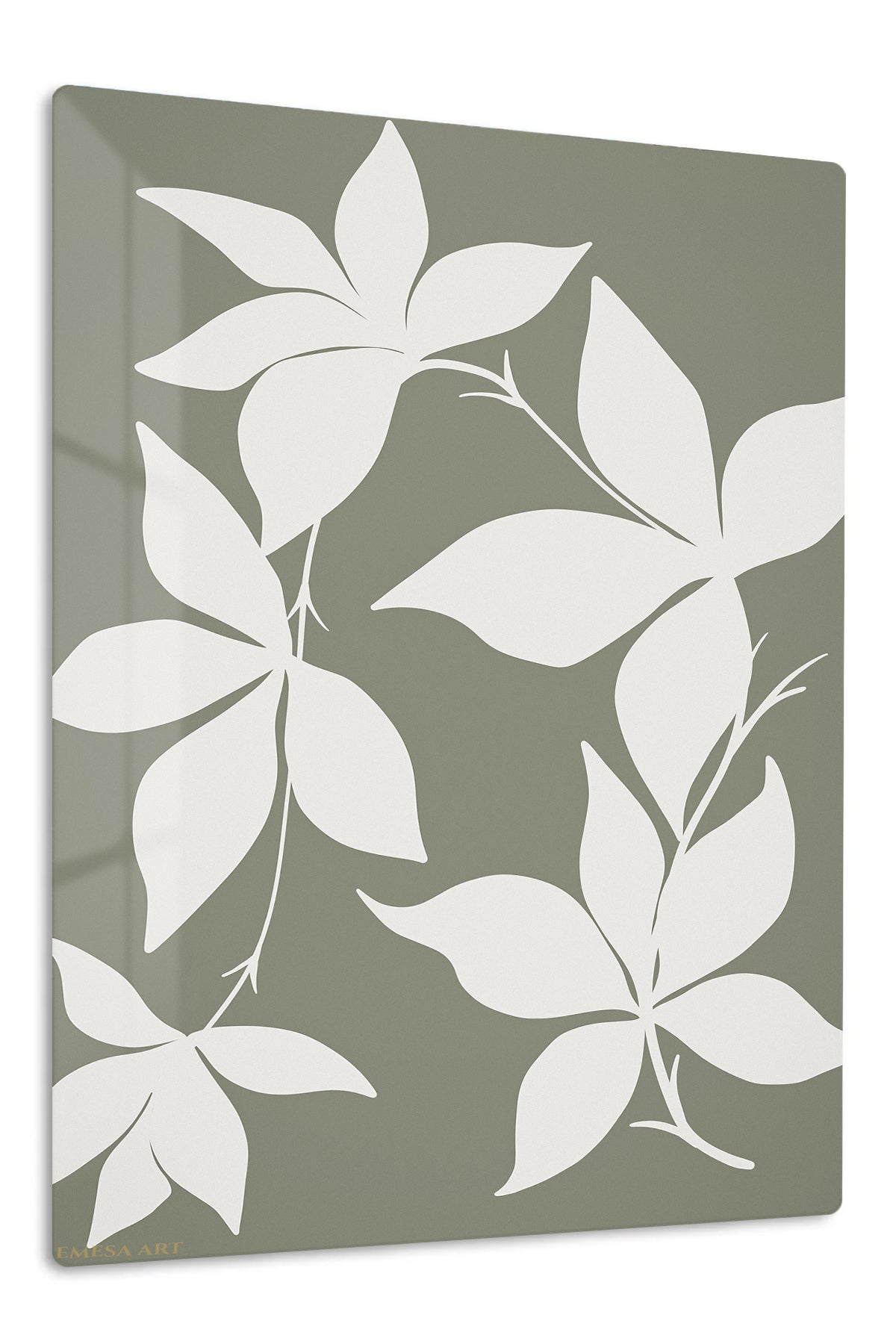 Ivory Botanical Silhouettes premium metal wall art – front view