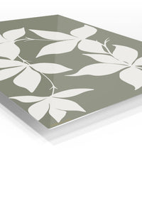 Ivory Botanical Silhouettes premium metal wall art – angled view