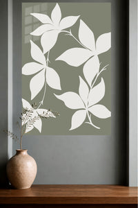 Ivory Botanical Silhouettes metal wall art displayed in a modern interior