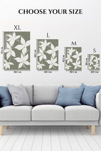 EMESA metal wall art size comparison guide for Ivory Botanical Silhouettes