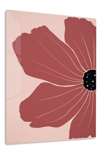 Terracotta Poppy Bloom premium metal wall art – front view