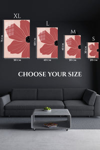 EMESA metal wall art size comparison guide for Terracotta Poppy Bloom