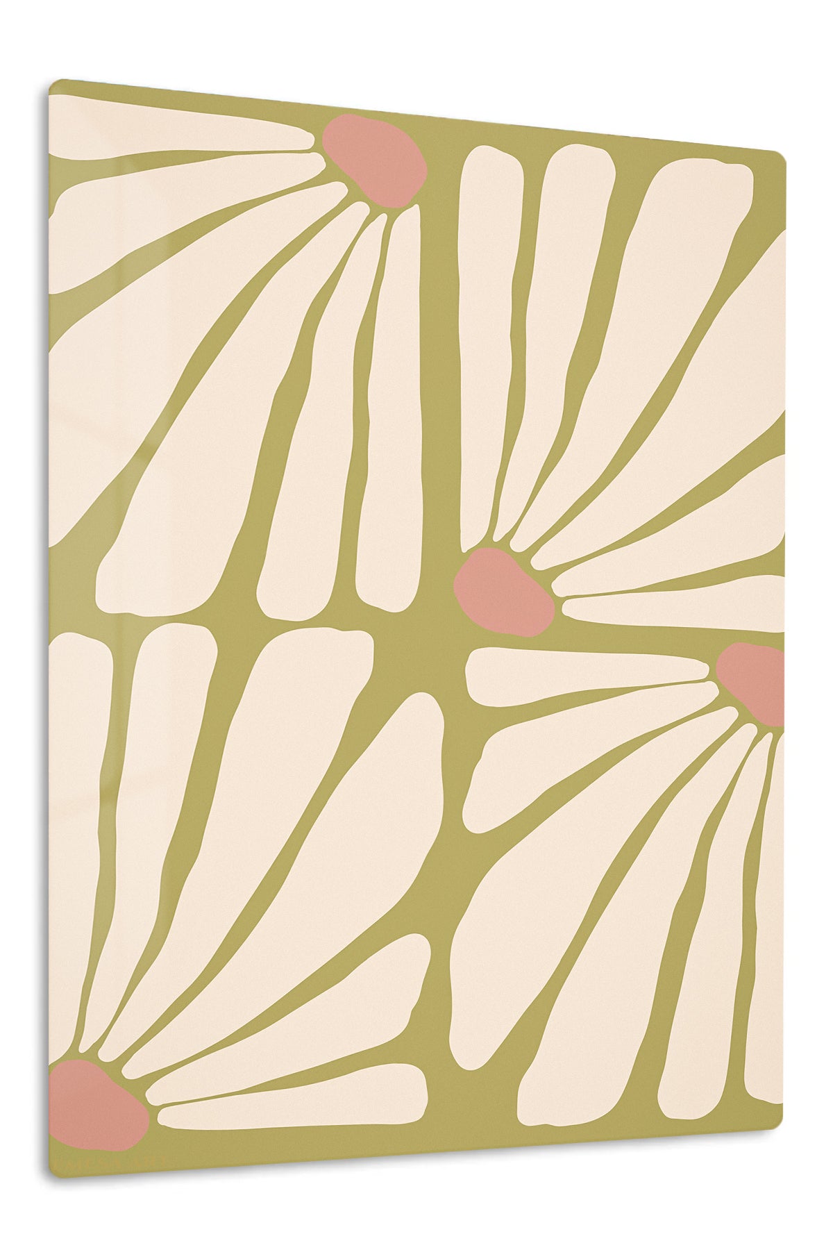 Terracotta Petal Grid premium metal wall art – front view