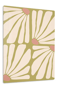 Terracotta Petal Grid premium metal wall art – front view