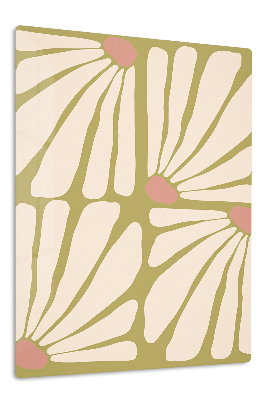 Terracotta Petal Grid premium metal wall art – front view