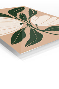 Cream Blossom Botanical premium metal wall art – angled view