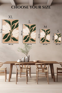 EMESA metal wall art size comparison guide for Cream Blossom Botanical