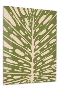 Olive Botanical Veins premium metal wall art – front view