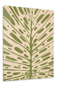 Olive Botanical Burst premium metal wall art – front view