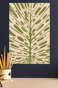 Olive Botanical Burst metal wall art displayed in a modern interior