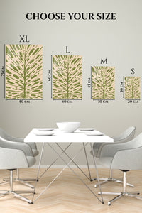 EMESA metal wall art size comparison guide for Olive Botanical Burst