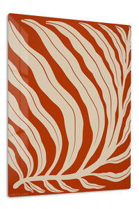 Terracotta Botanical Fronds premium metal wall art – front view