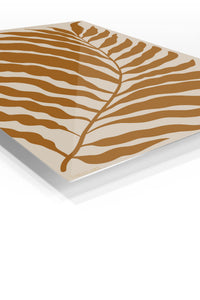 Ochre Fern Silhouette premium metal wall art – angled view