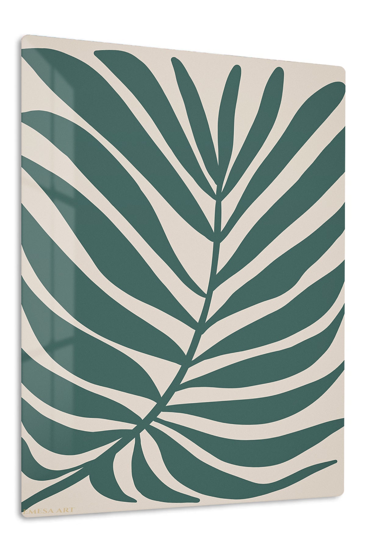 Deep Green Tropical Leaf premium metal wall art – front view