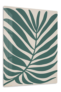 Deep Green Tropical Leaf premium metal wall art – front view