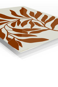 Rust Botanical Silhouette premium metal wall art – angled view