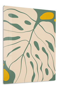 Ochre and Sage Abstract Botanicals premium metal wall art – front view