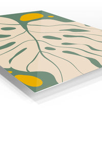 Ochre and Sage Abstract Botanicals premium metal wall art – angled view