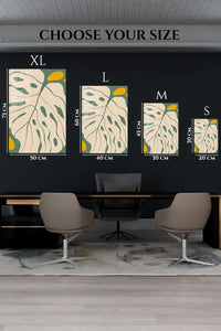 EMESA metal wall art size comparison guide for Ochre and Sage Abstract Botanicals
