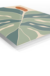 Earth Tone Abstract Leaves premium metal wall art – angled view