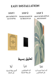 Magnetic mounting installation guide for Earth Tone Abstract Leaves metal wall art