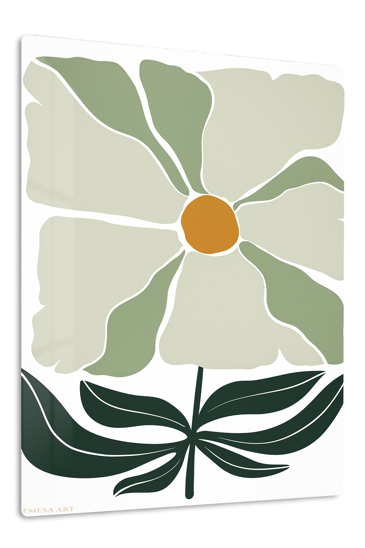 Sage Bloom premium metal wall art – front view