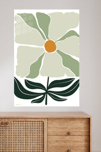 Sage Bloom metal wall art displayed in a modern interior