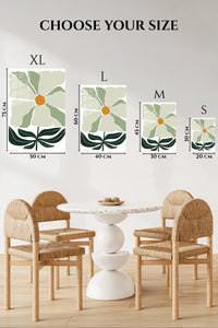 EMESA metal wall art size comparison guide for Sage Bloom