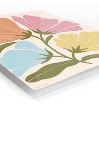 Pastel Botanical Bloom premium metal wall art – angled view