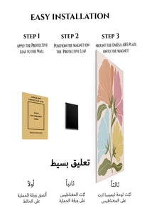 Magnetic mounting installation guide for Pastel Botanical Bloom metal wall art