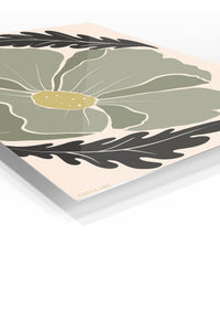 Abstract Sage Leaf Composition premium metal wall art – angled view