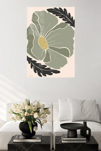 Abstract Sage Leaf Composition metal wall art displayed in a contemporary living space