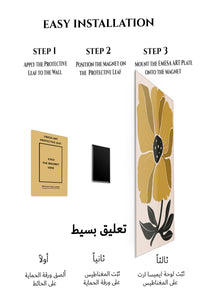 Magnetic mounting installation guide for Golden Botanical Bloom metal wall art