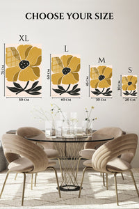 EMESA metal wall art size comparison guide for Golden Botanical Bloom