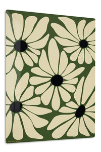 Olive Daisy Bloom premium metal wall art – front view
