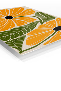 Marigold Bloom Botanical premium metal wall art – angled view