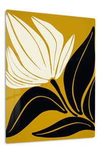 Golden Abstract Bloom premium metal wall art – front view