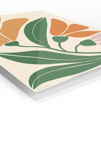 Abstract Tropical Botanical Blooms premium metal wall art – angled view