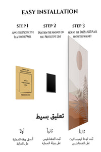 Magnetic mounting installation guide for Terracotta Sun and Palm Fronds metal wall art