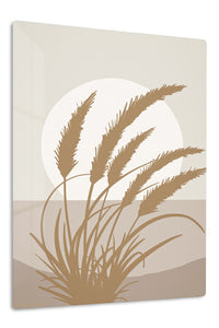 Golden Wheat Silhouette premium metal wall art – front view