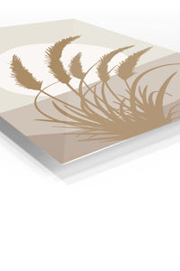 Golden Wheat Silhouette premium metal wall art – angled view