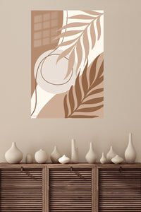 Earthy Botanical Silhouette metal wall art displayed in a modern interior