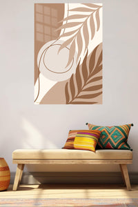 Earthy Botanical Silhouette metal wall art displayed in a contemporary living space