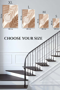 EMESA metal wall art size comparison guide for Earthy Botanical Silhouette