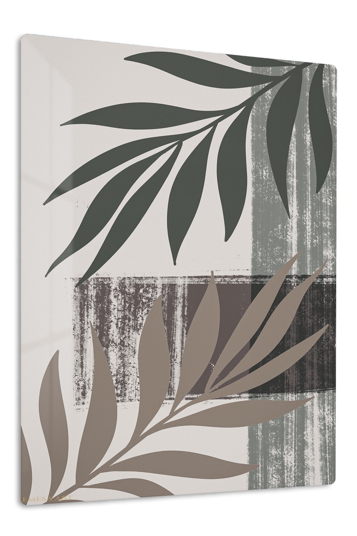 Earthy Botanical Silhouettes premium metal wall art – front view